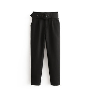 High waist casual cropped pants - VERSO 