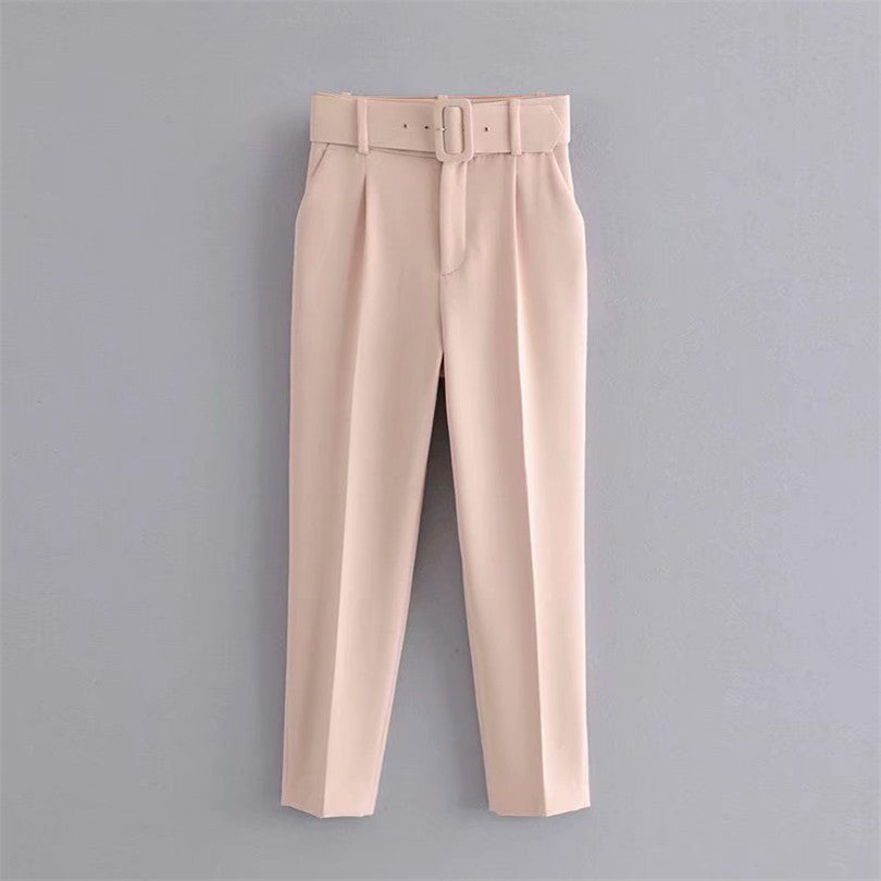 High waist casual cropped pants - VERSO 