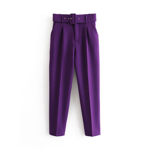 High waist casual cropped pants - VERSO 