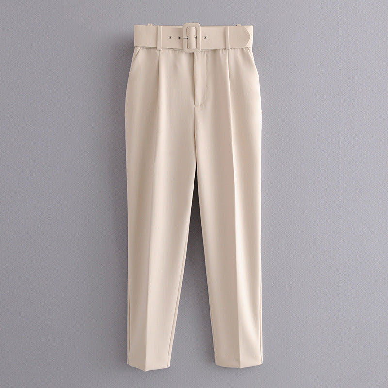 High waist casual cropped pants - VERSO 