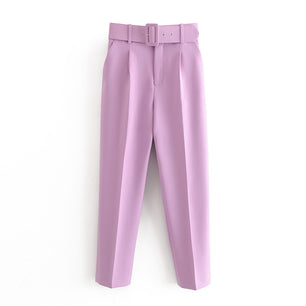 High waist casual cropped pants - VERSO 