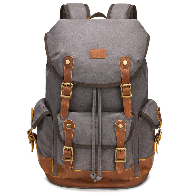 Large Capacity Waterproof Outdoor Canvas Vintage Backpack - VERSO 