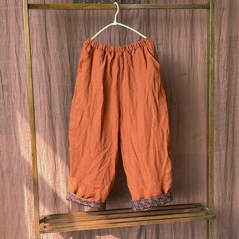 Retro Stone Washed Linen Pants - VERSO 