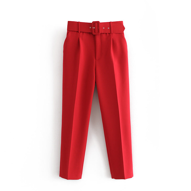 High waist casual cropped pants - VERSO 