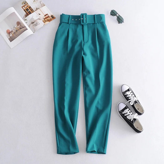 High waist casual cropped pants - VERSO 