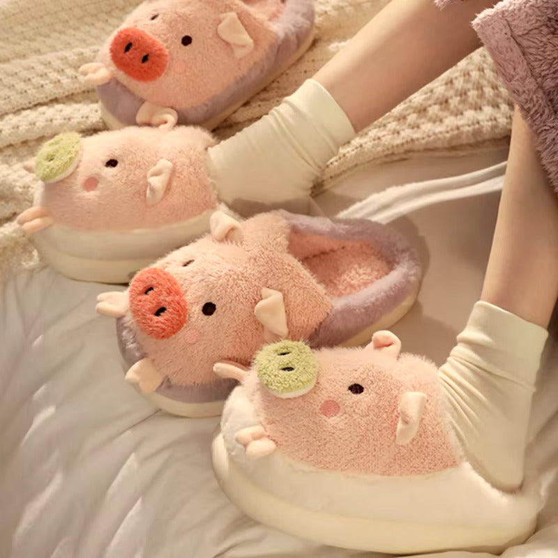 Plush Pig Cozy Slippers