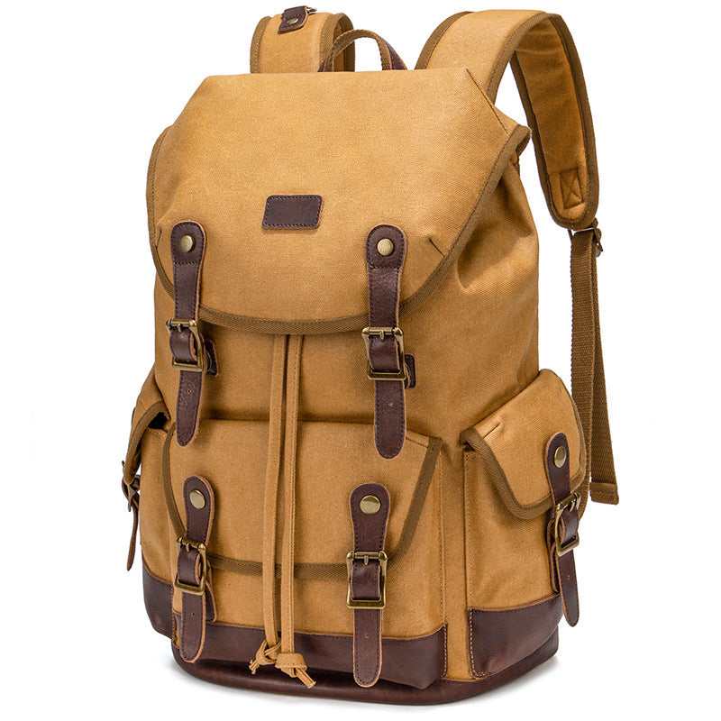 Large Capacity Waterproof Outdoor Canvas Vintage Backpack - VERSO 