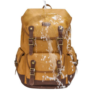 Large Capacity Waterproof Outdoor Canvas Vintage Backpack - VERSO 