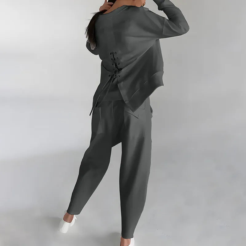 Urban Slit Sweatshirt & Loose Trousers Set