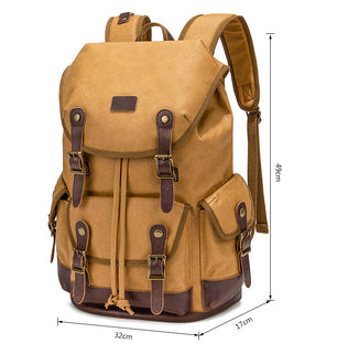 Large Capacity Waterproof Outdoor Canvas Vintage Backpack - VERSO 