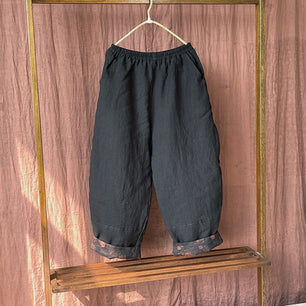 Retro Stone Washed Linen Pants - VERSO 