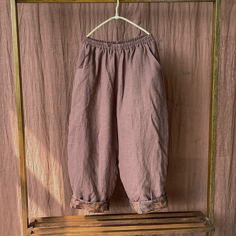 Retro Stone Washed Linen Pants - VERSO 