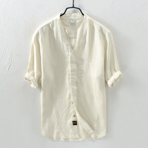 Men's Mid-Sleeve Linen Shirt - VERSO 