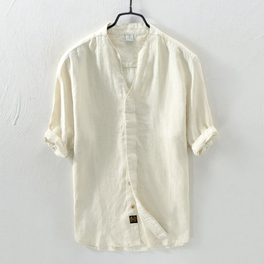 Men's Mid-Sleeve Linen Shirt - VERSO 