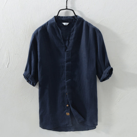 Men's Mid-Sleeve Linen Shirt - VERSO 