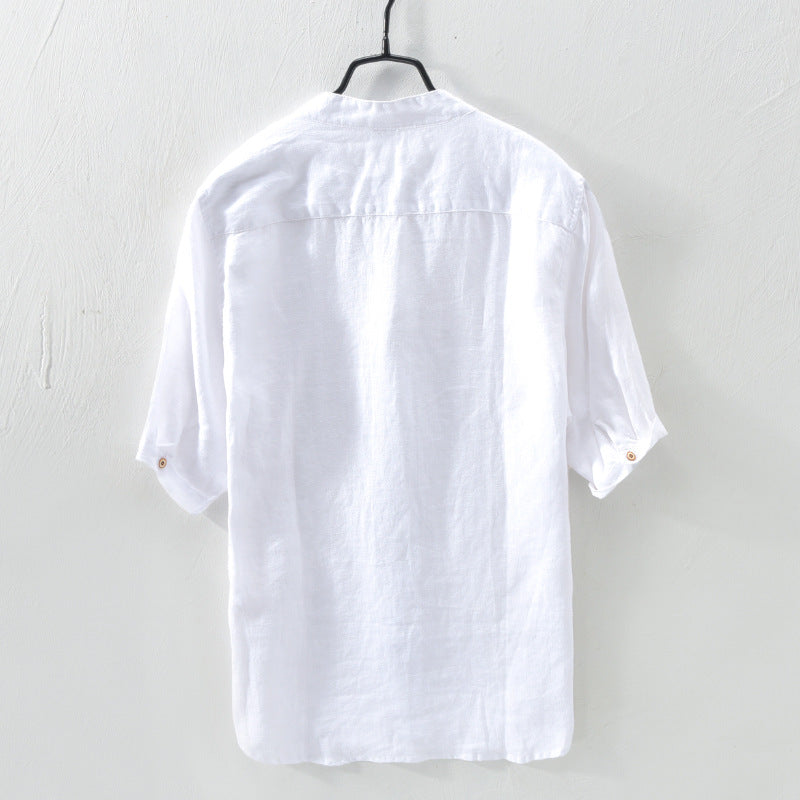 Men's Mid-Sleeve Linen Shirt - VERSO 