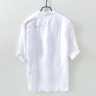 Men's Mid-Sleeve Linen Shirt - VERSO 