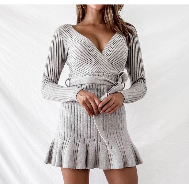 V-Neck Knitted Dress - VERSO 