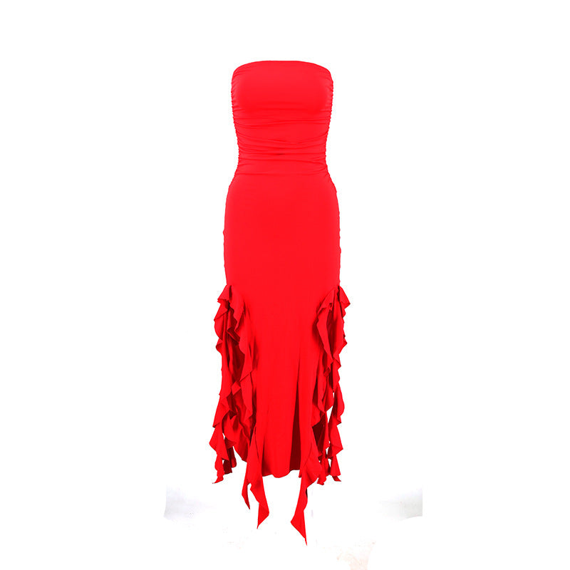 One-shoulder jellyfish lace dress - VERSO 