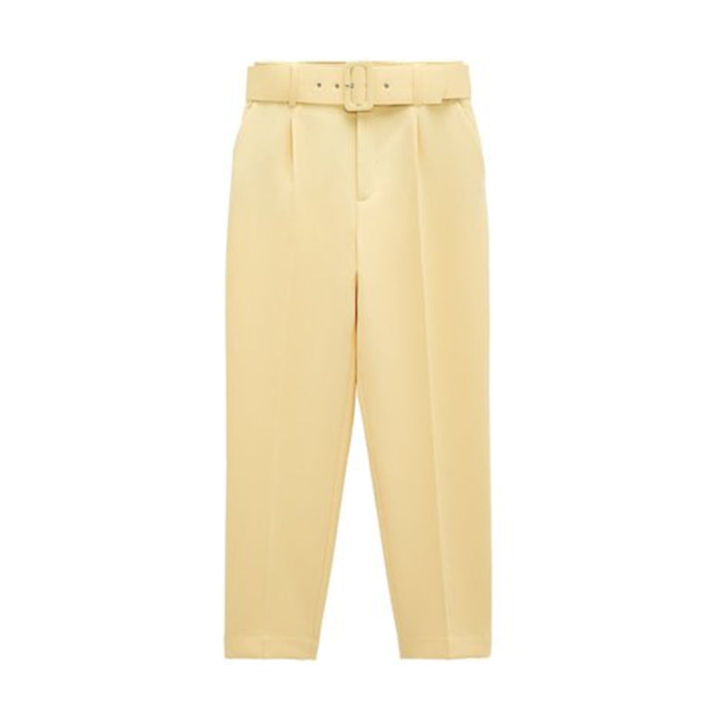 High waist casual cropped pants - VERSO 