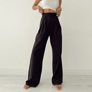 Knitted Straight Wide-Leg Pants - VERSO 