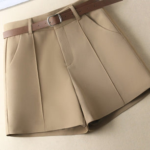 High-Waist Slimming Shorts with Belt - VERSO 