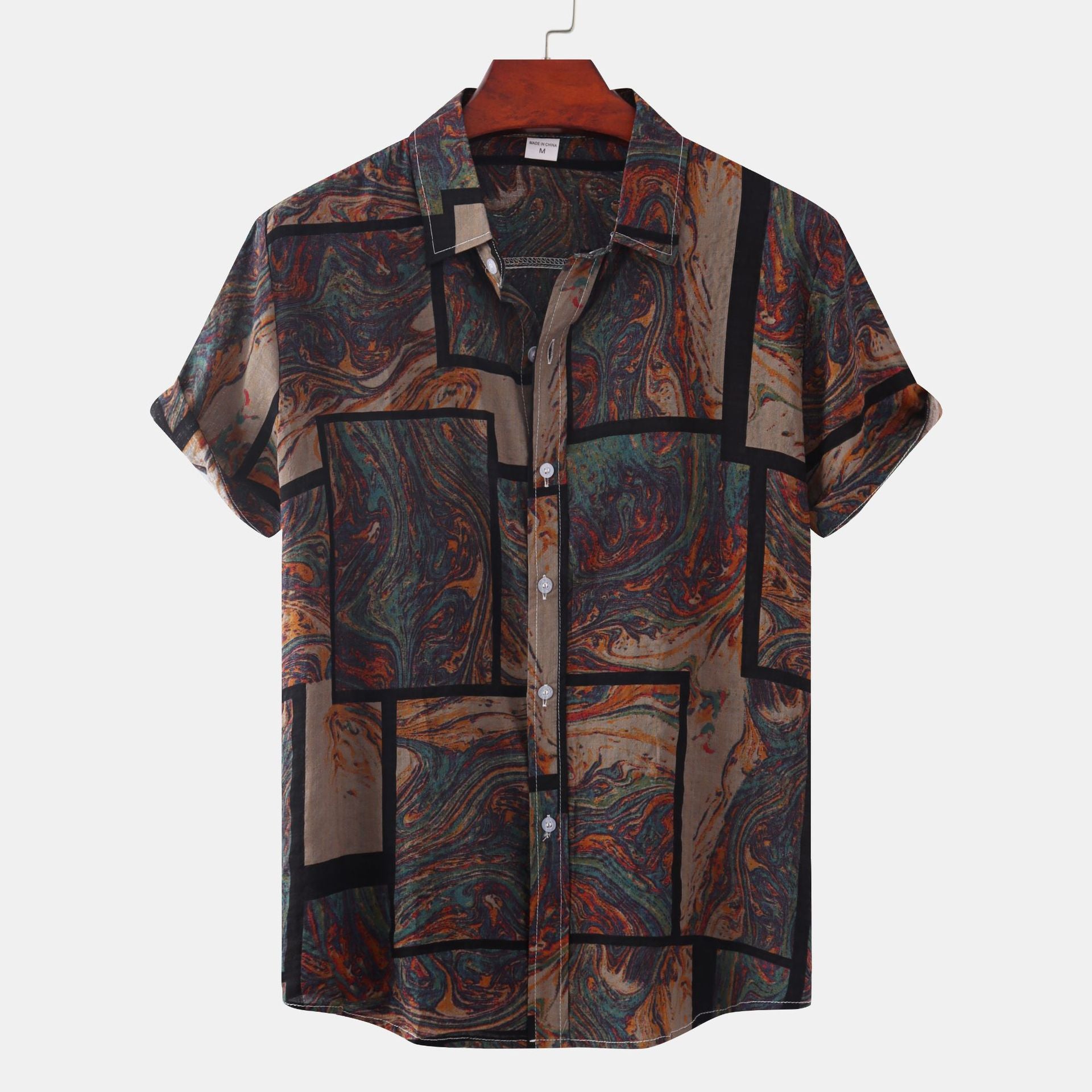 Hawaiian print short-sleeved shirt - VERSO 