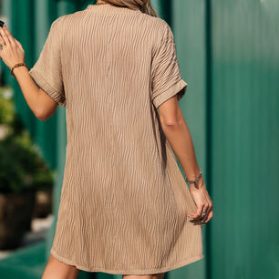 Women's Simple Short Sleeve Dress - VERSO 