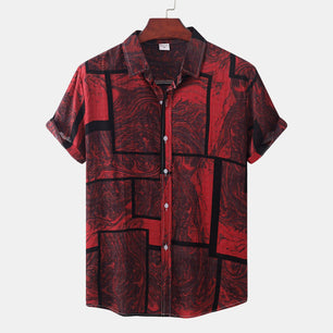 Hawaiian print short-sleeved shirt - VERSO 