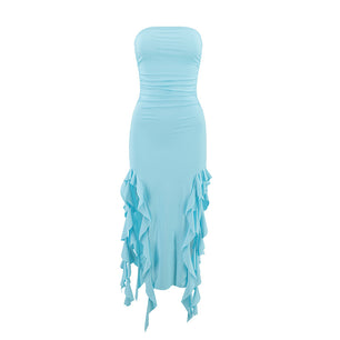 One-shoulder jellyfish lace dress - VERSO 