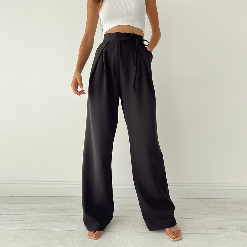 Knitted Straight Wide-Leg Pants - VERSO 