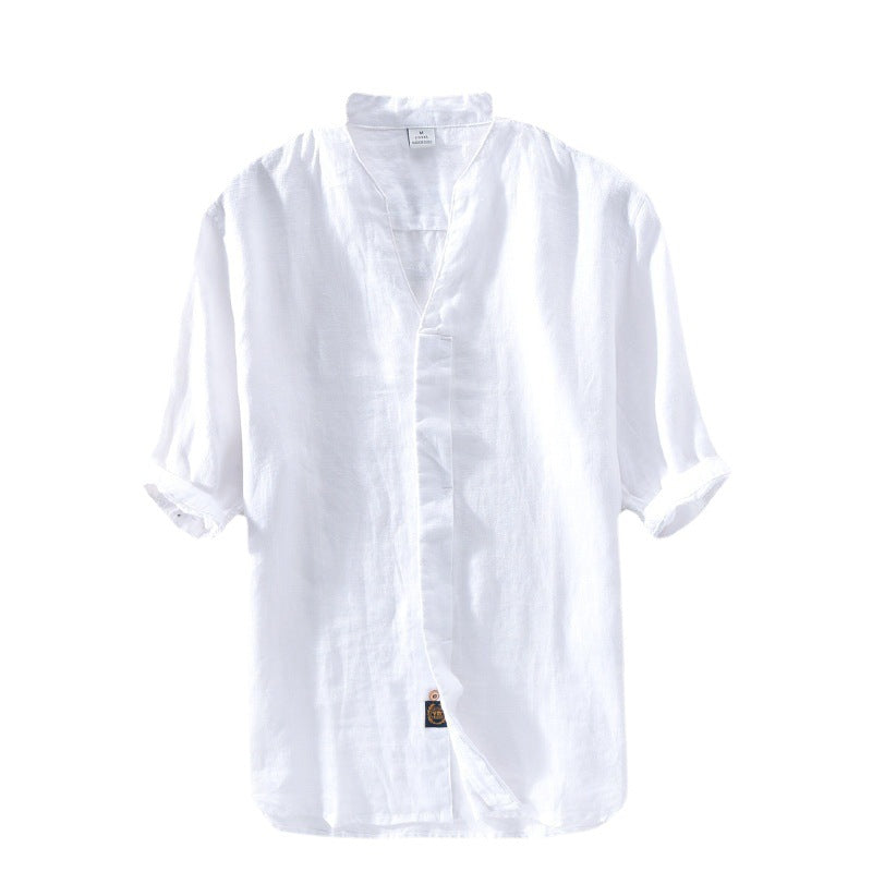 Men's Mid-Sleeve Linen Shirt - VERSO 