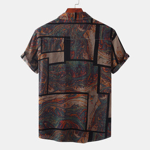 Hawaiian print short-sleeved shirt - VERSO 