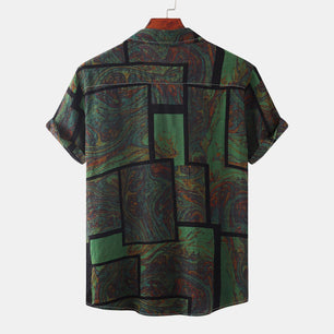 Hawaiian print short-sleeved shirt - VERSO 