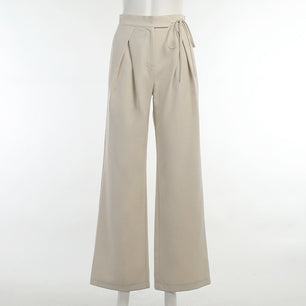 Knitted Straight Wide-Leg Pants - VERSO 