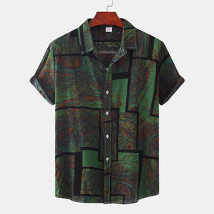 Hawaiian print short-sleeved shirt - VERSO 