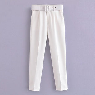 High waist casual cropped pants - VERSO 