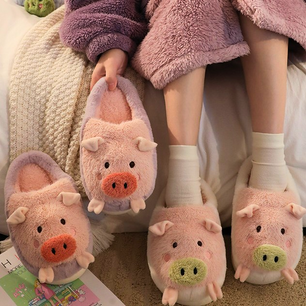 Plush Pig Cozy Slippers