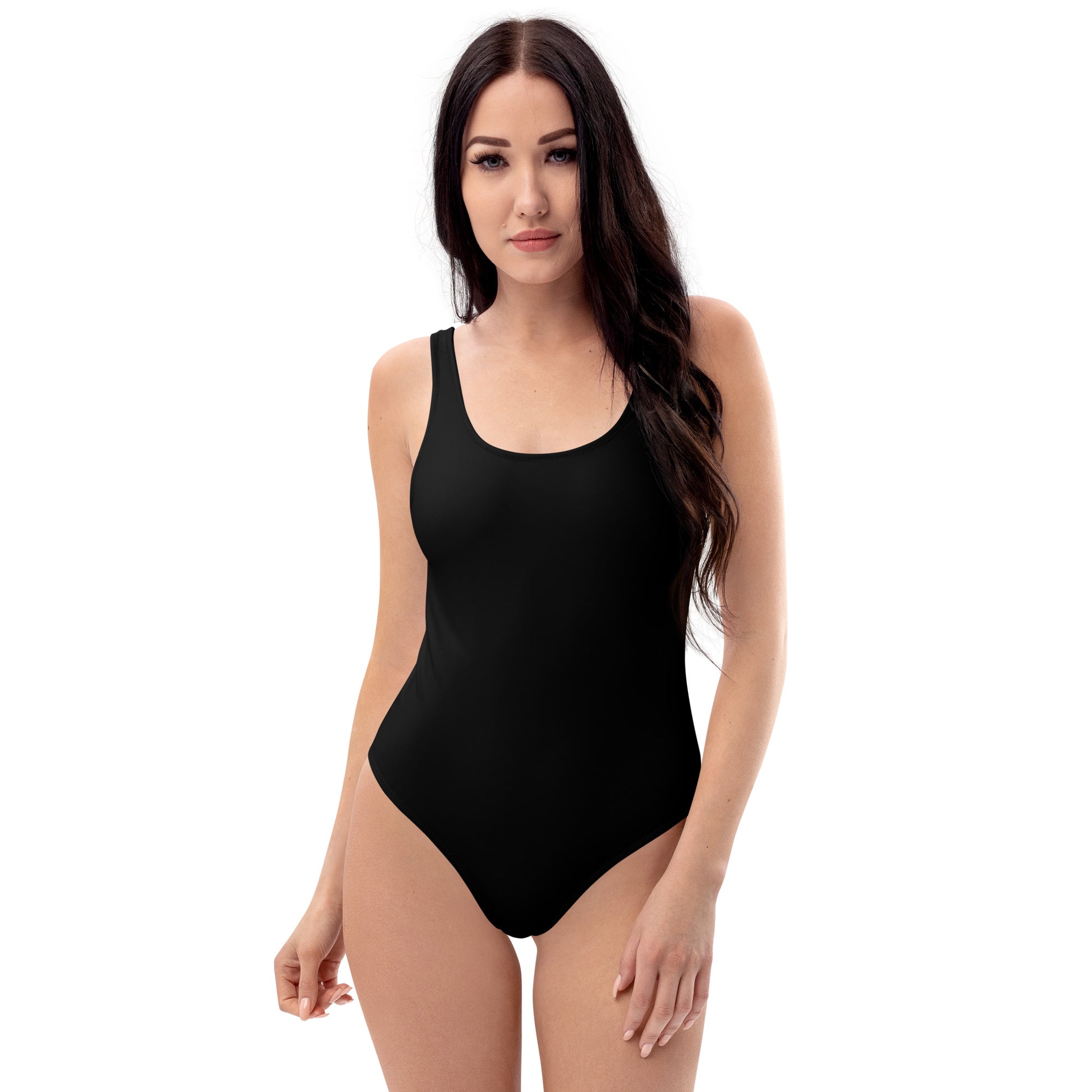 Solid Black One-Piece Swimsuit - VERSO 