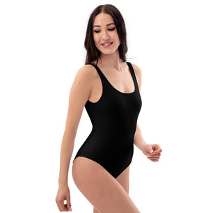 Solid Black One-Piece Swimsuit - VERSO 