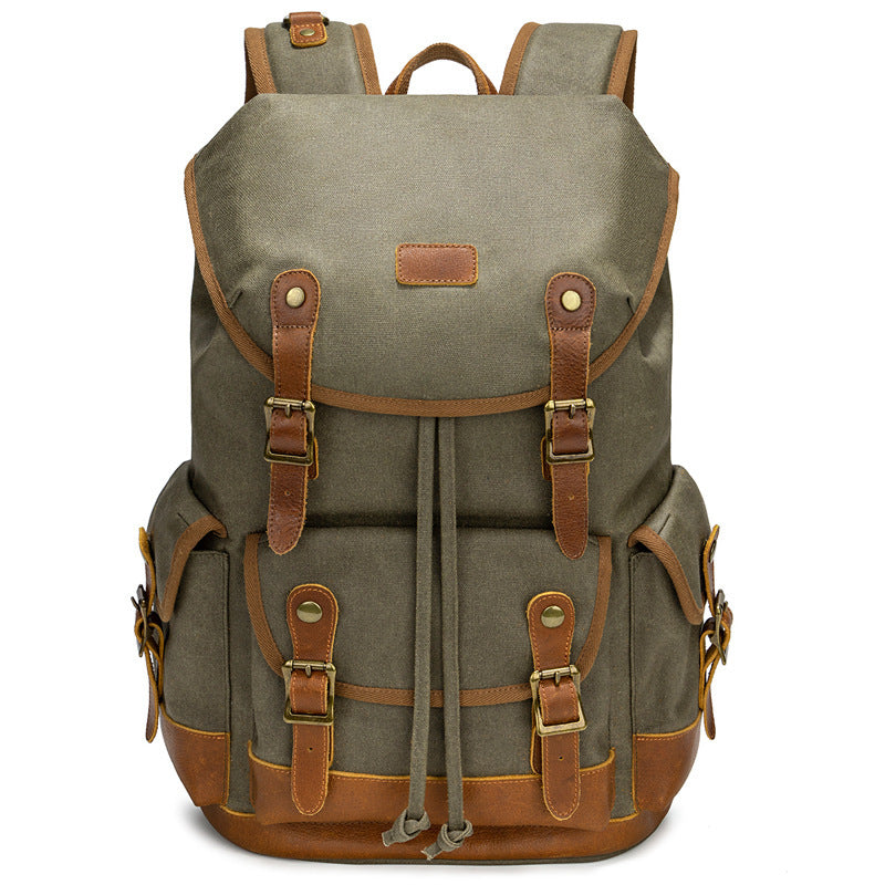 Large Capacity Waterproof Outdoor Canvas Vintage Backpack - VERSO 