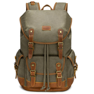 Large Capacity Waterproof Outdoor Canvas Vintage Backpack - VERSO 