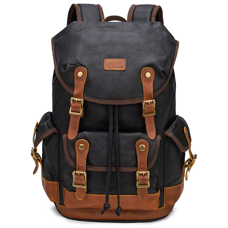 Large Capacity Waterproof Outdoor Canvas Vintage Backpack - VERSO 