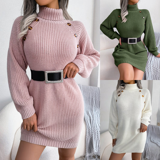 Luxe Turtleneck Sweater Dress - VERSO 